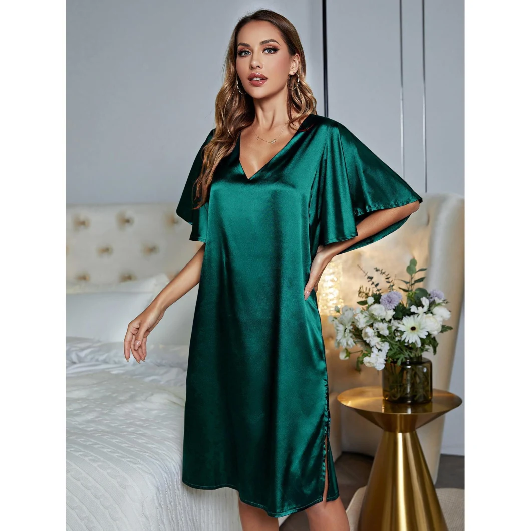 Sexy Luxury Silk Women Sleeping Dress for New Design Customized Long Night Gown Dress Sleep Wear