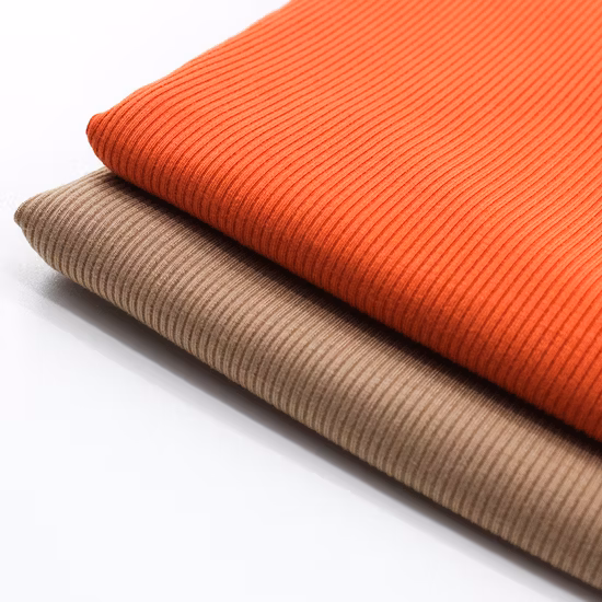 New Design Knitting Rayon Spandex Sustainable Poly Spandex 5X2 Rib Yarn Dyed Stretch Rib Fabric for Swimwear Fabric