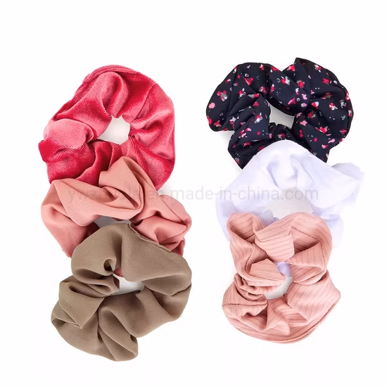 Custom Satin Hair Bands Girls Wholesale Silk Scrunchies